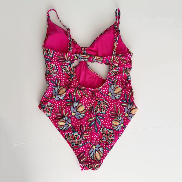 [Tabitha Brown] Target Size XL Pink Floral Print Cut Out One Piece Swimsuit - Picture 4 of 12